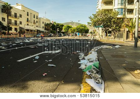 Trash in the street