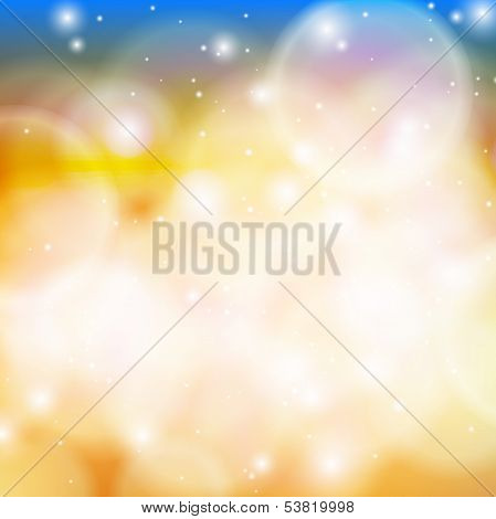 Shining vector abstract bokeh in gold.