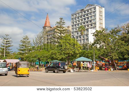 MAPUTO, MOZAMBIQUE - APRIL 29: Traditional Sunday's market in Maputo, Mozambique on April 29, 2012. The local market is one of the tourists attraction of the city.