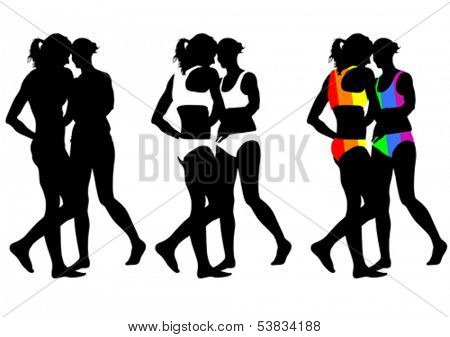 Young women in bikini on white background. Property release is attached to the file