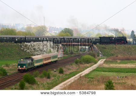 Trains Crossing In Two Levels