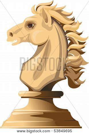 white chess horse