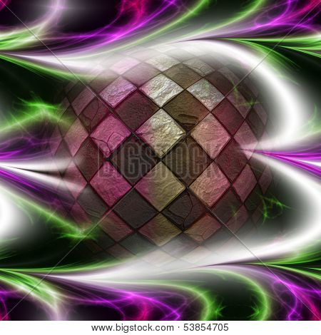 Glowing Colorful Background With Sphere