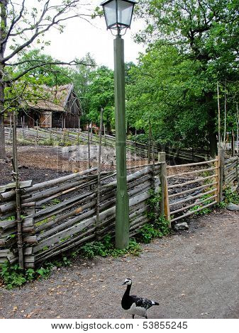 Red Cabin In Skansen Park (stockholm, Sweden)