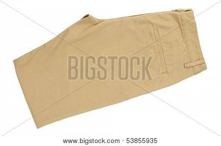 Beige trousers isolated on white