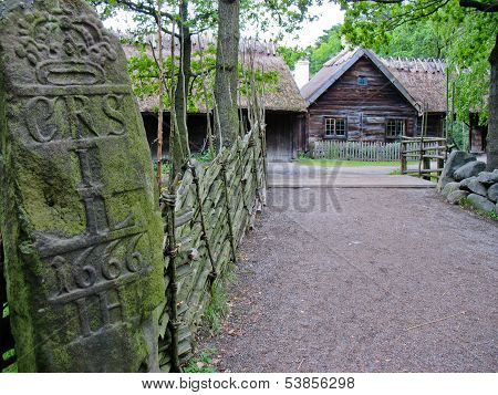 Red Cabin In Skansen Park (stockholm, Sweden)