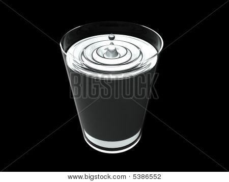 Verre d'eau et de la goutte d'eau