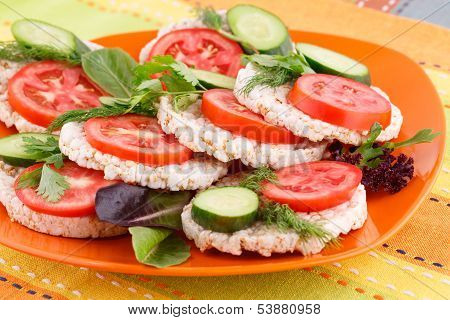 Puffed Rice Crackers Sandwiches