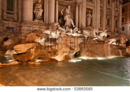 Trevi Fountain (Fontana di Trevi) by night, Rome.