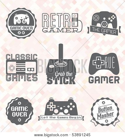 Vector Set: Retro Video Game Labels and Icons