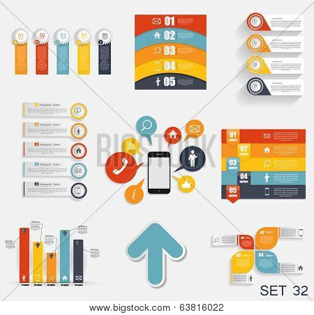 Collection of Infographic Templates for Business Vector Illustra