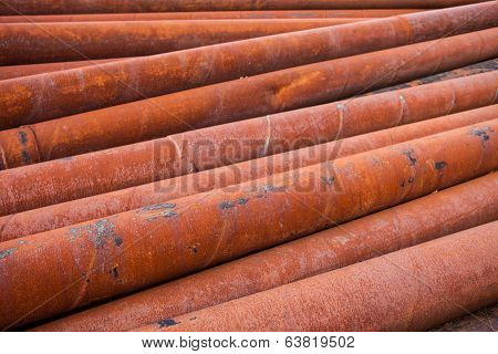 Rusty Metal Pipes Stack