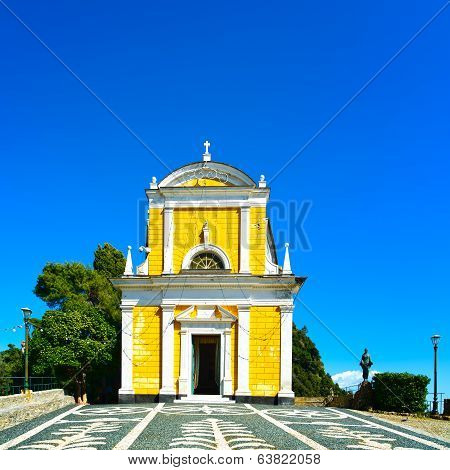 Portofino, San Giorgio Catholic Church Landmark. Liguria, Italy