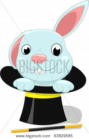 cute rabbit and magician hat