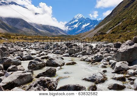 Aoraki Mount Cook Hooker Valley Southern Alps Nz