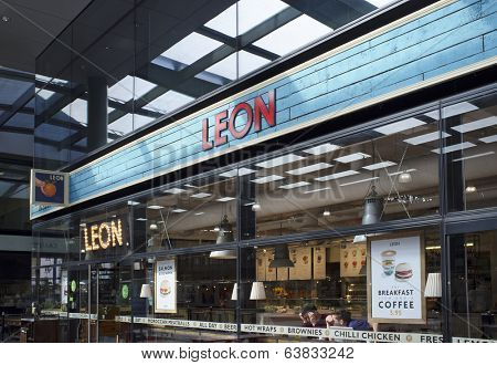 LONDON, UK - APRIL 15, 2014: Leon is a restaurant group, based in London, specialising in seasonal, locally sourced fast-food.