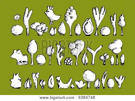 Hand made bomen.