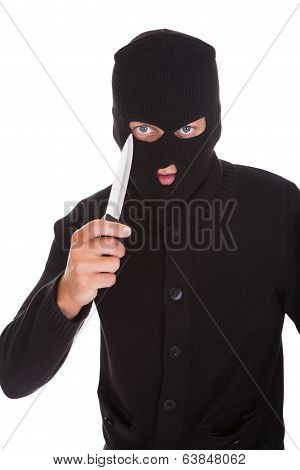 Burglar Holding Knife