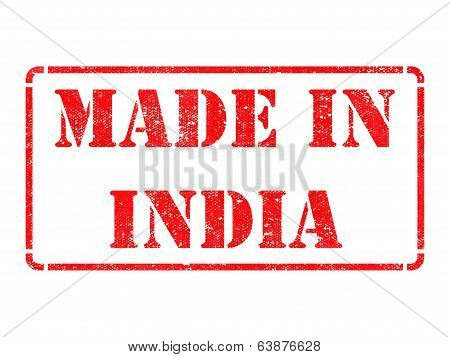 Made in India - inscription on Red Rubber Stamp.