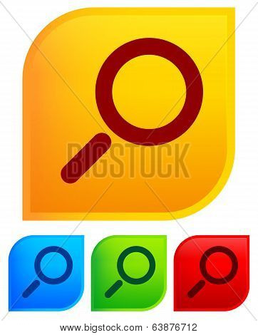 Magnifier Glass Icons With Background