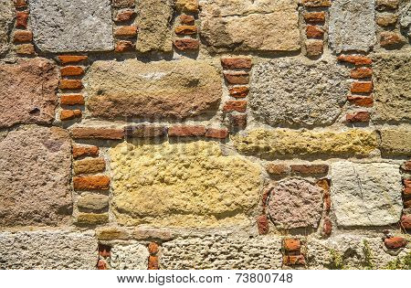 Traditional Stone And Brick Wall Background Texture