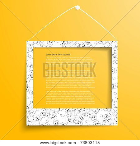 Vector white frames on the yellow wall