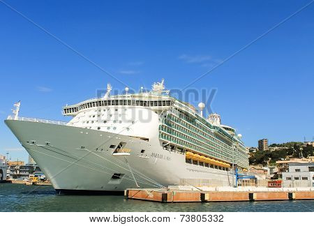 Cruise Liner Docked In Genoa Port