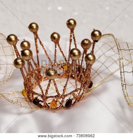 Gold Crown On A White Background