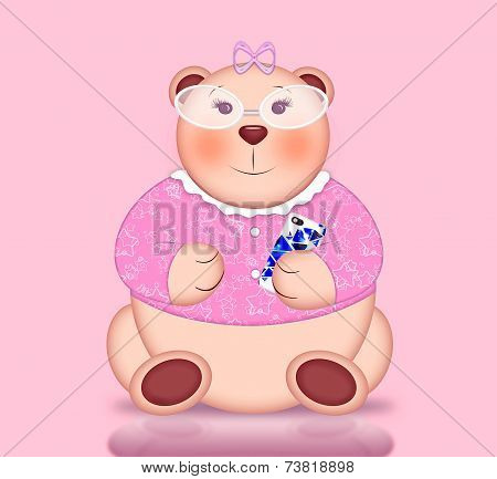 Portrait of Cute Bear Girl
