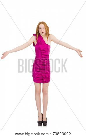 Emotional woman isolated on the white