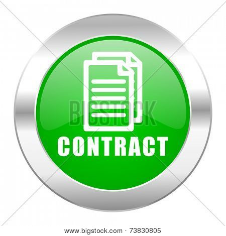 contract green circle chrome web icon isolated 