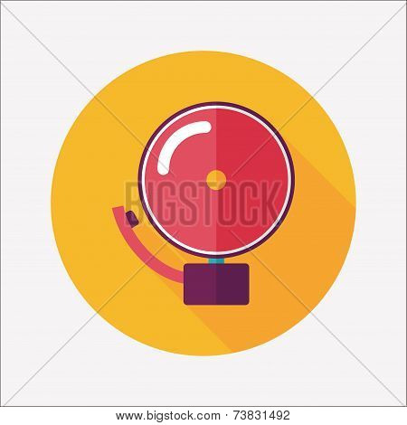 Alarm Bell Flat Icon With Long Shadow,eps10