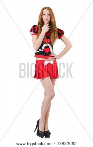 Emotional woman isolated on the white