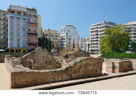 Greece, Thessaloniki. The Ruins Of The Palace Of The Roman Emperor Galerius (iii C.)