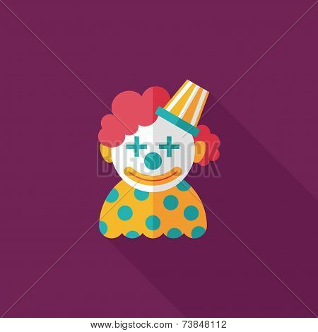 Clown Flat Icon With Long Shadow,eps10