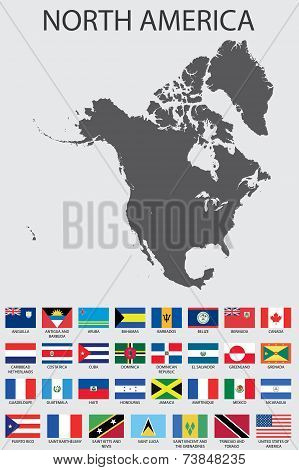 Set Of Infographic Elements For The Country Of Northamerica