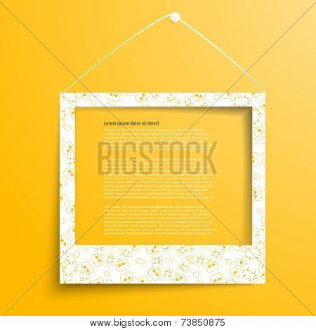 Vector white frames on the yellow wall