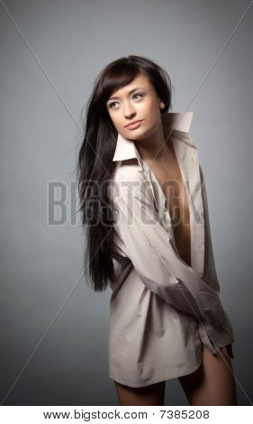 The young girl in a light shirt