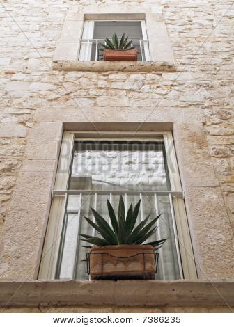 Ventanas típicas del casco antiguo de Molfetta. Apulia.