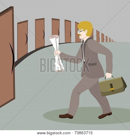 Man goes to work