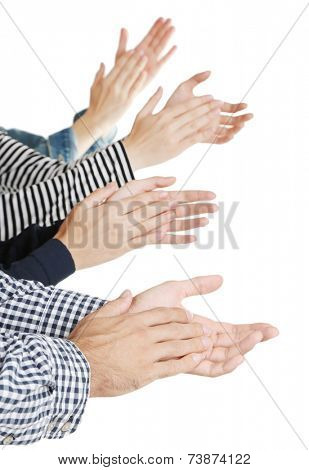 Clapping hands isolated on white 