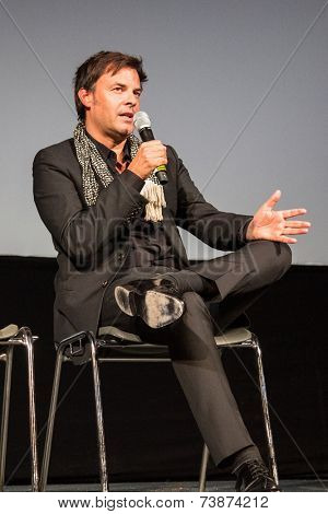 MOSCOW - OCTOBER, 4:  Francois Ozon. Premiere of the movie New Girlfriend, October, 4, 2014 at Gogol Center in Moscow, Russia