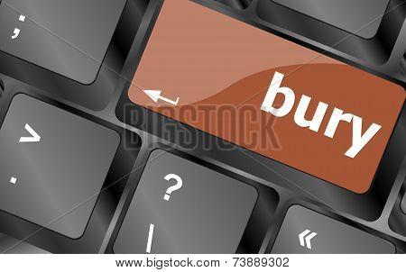 Bury Word On Computer Keyboard Key