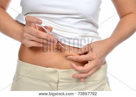 Doctor Making Diabetes Patient Insulin Shot By Syringe