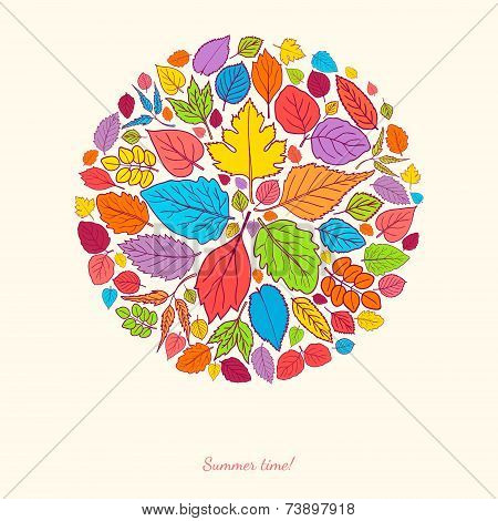 Spring background with leaves.