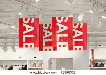 Sale in a clothing store