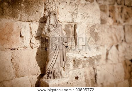 Faceless statue at Salamis Ruins. Famagusta District, Cyprus