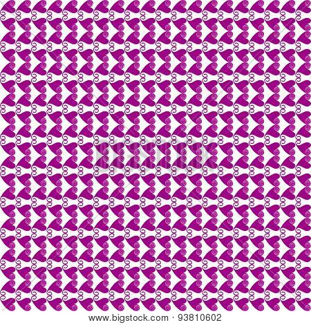 Seamless pattern with heart and triangles. Vector background. Abstract texture. Chaotic pink accents