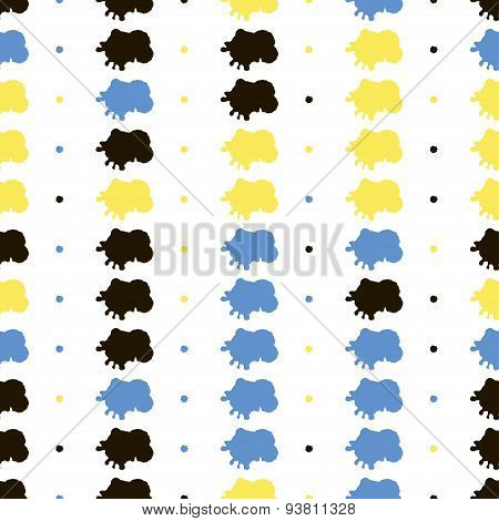 Vector seamless pattern with flat blot and points. Repeating unusual texture. Winding repeating unusual print for a variety of uses