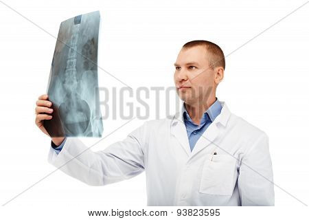Portrait Of A Young Male Doctor In A White Coat